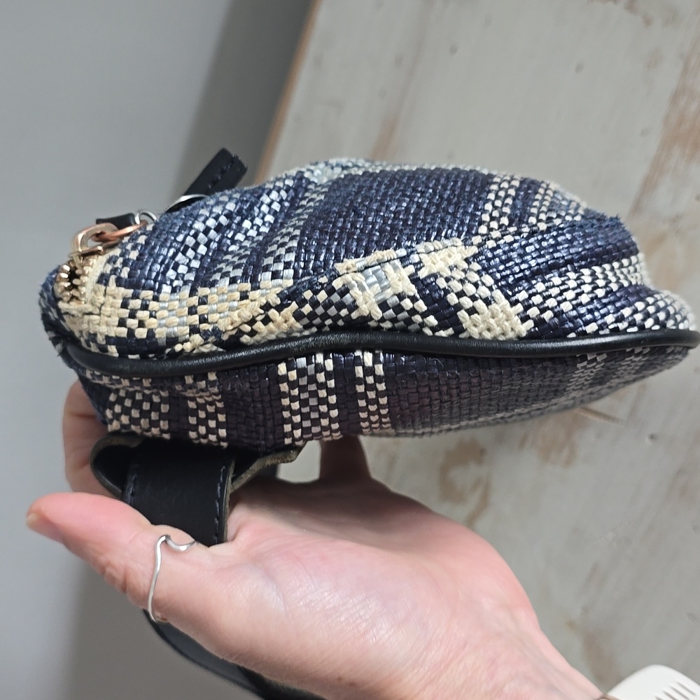 Clare V Plaid Fanny Pack In Navy/Cream - Picture 7 of 13